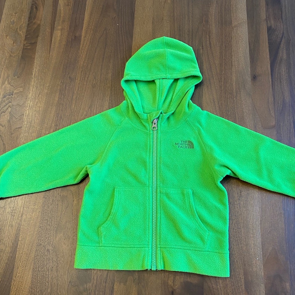 The North Face fleece toddler zip-up sweater; 2T; green